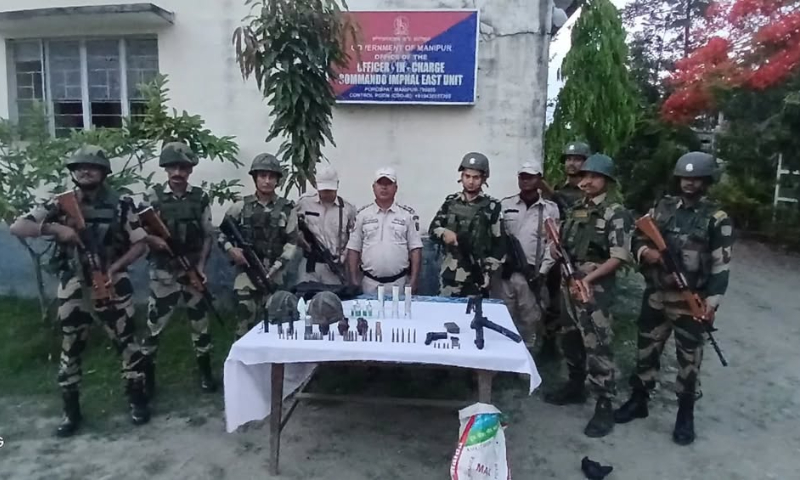 Anti-social camp busted, arms seized in Imphal East
