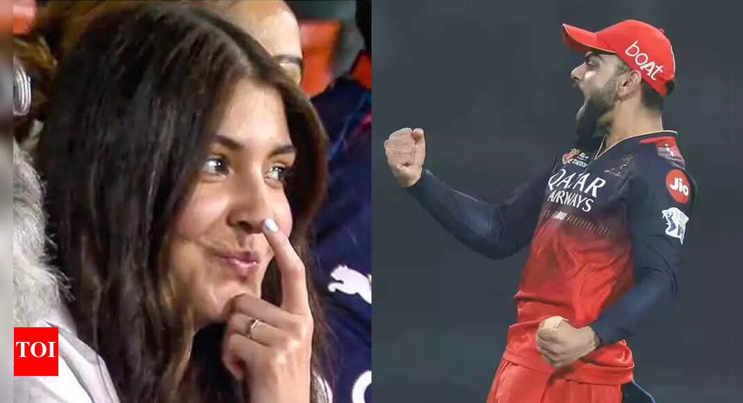 Anushka Sharma bursts into laughter as Punjab Kings collapse, Virat Kohli goes wild - WATCH | Cricket News