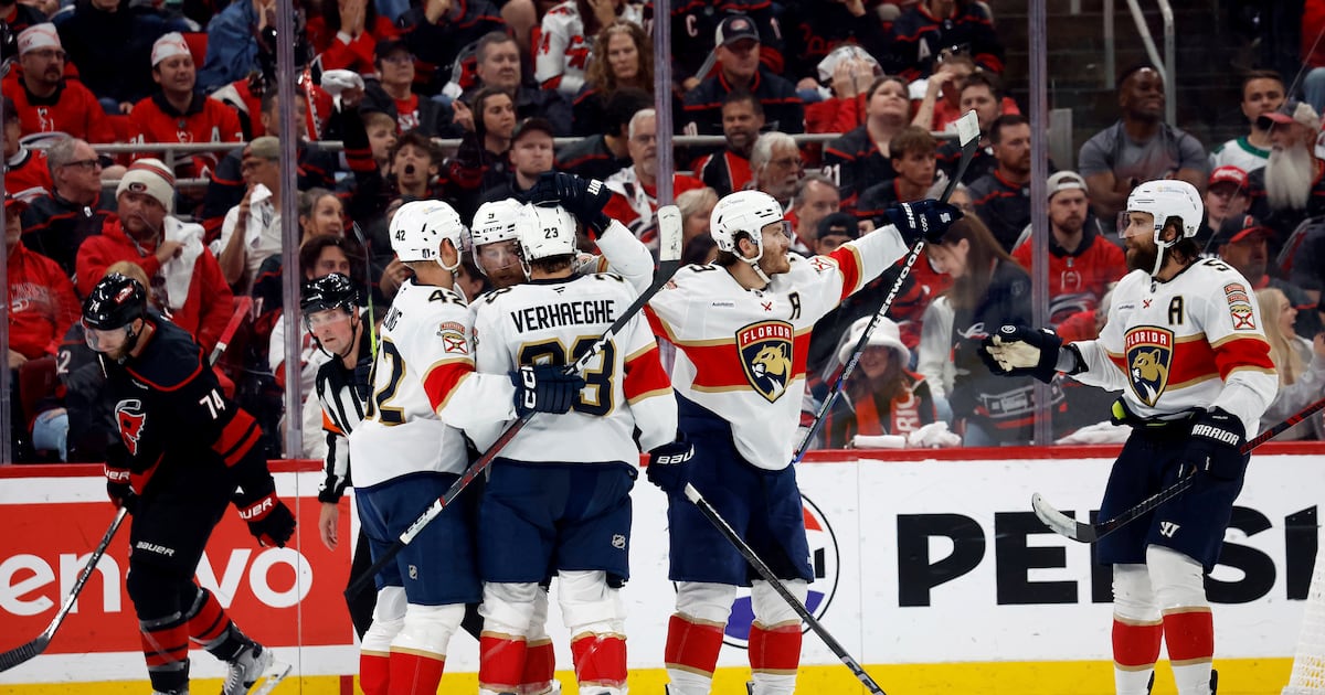 Bennett, Verhaeghe help Panthers roll past Hurricanes 5-0, take 2-0 lead in Eastern final
