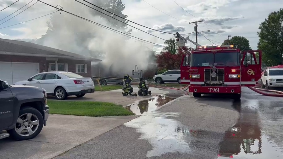 Crews battle fire in Nitro, West Virginia