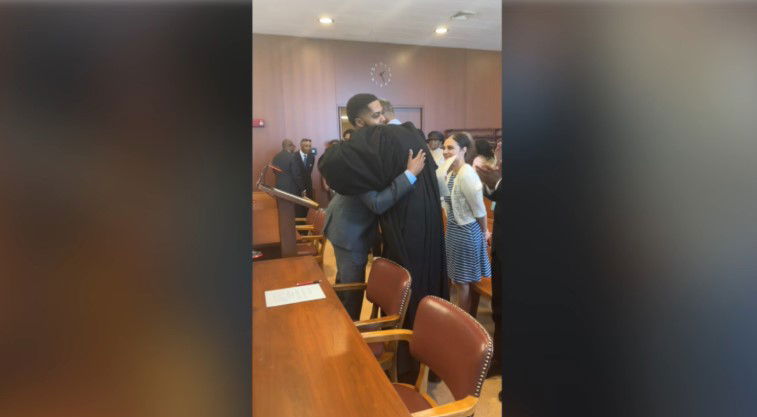 WXYZ via CNN NewsourceDavid Braxton Jr. was sworn in by Judge David Braxton last week.