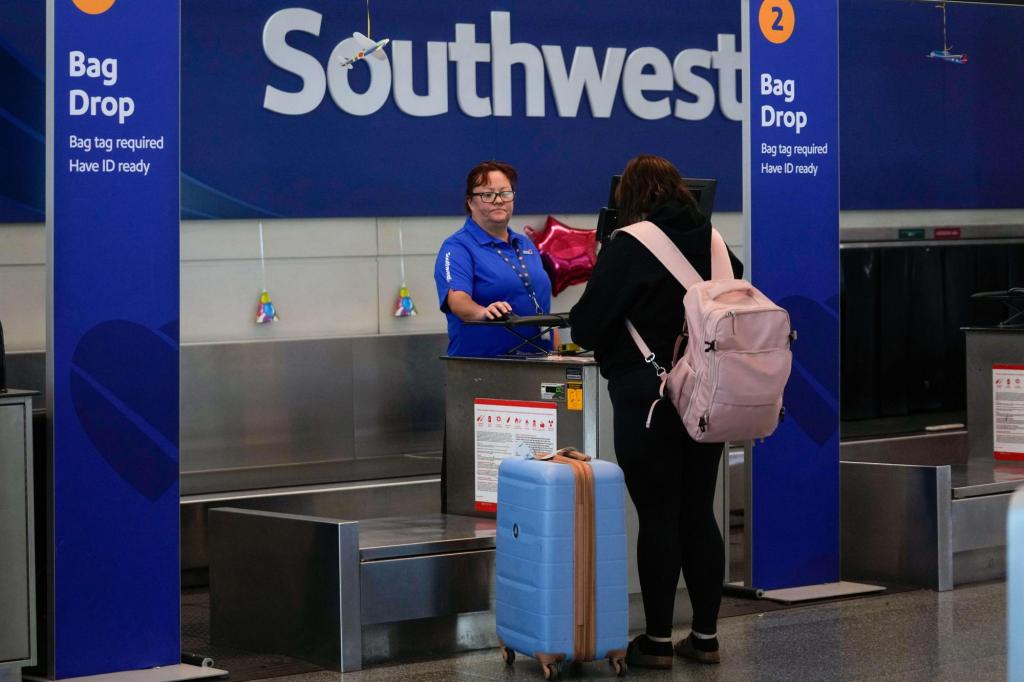 Final boarding call for free bags at Southwest