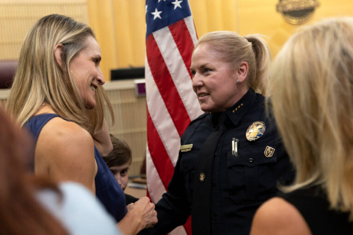 Former police chief Hollie Chadwick at Henderson City Hall on Tuesday, May 2, 2023, in Henderso ...