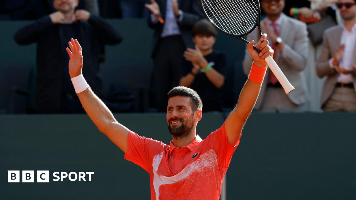Serbia's Novak Djokovic celebrates winning his semi final match against Britain's Cameron Norrie