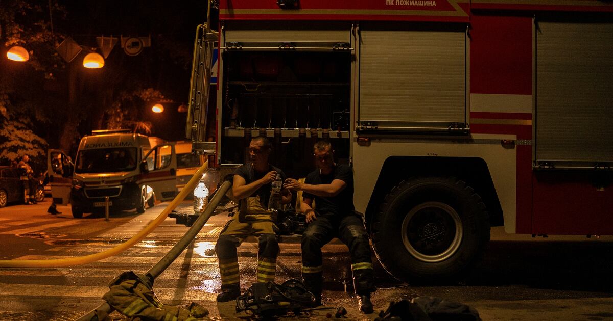 Kyiv comes under large-scale Russian drone and missile attack, with explosions heard throughout the city