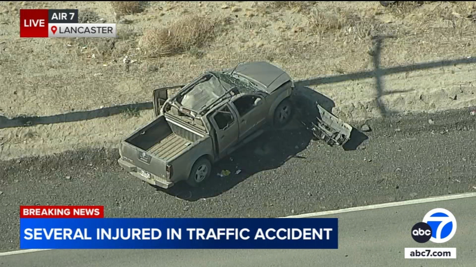 Lancaster rollover crash sends 4 to hospital; several children believed to be injured