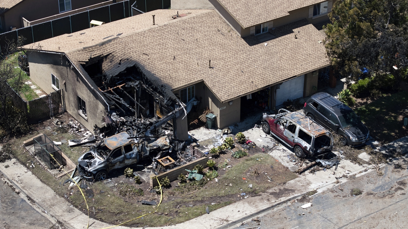Music talent agent among dead after jet crashes into San Diego neighborhood : NPR