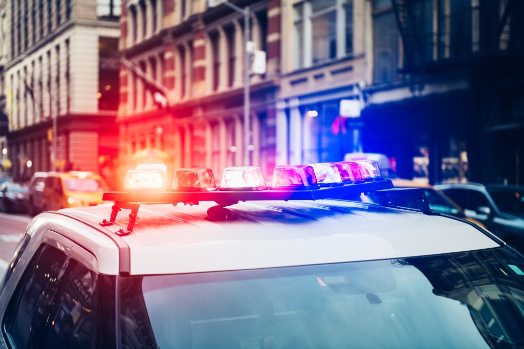 NYPD car hits two pedestrians while trying to avoid crash into Manhattan taxi