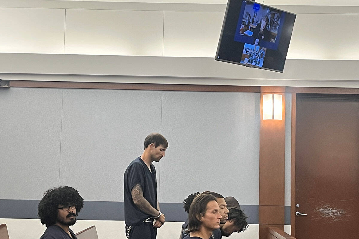 Kyle Capucci appears in court before Las Vegas Justice of the Peace Rebecca Saxe on Wednesday, ...