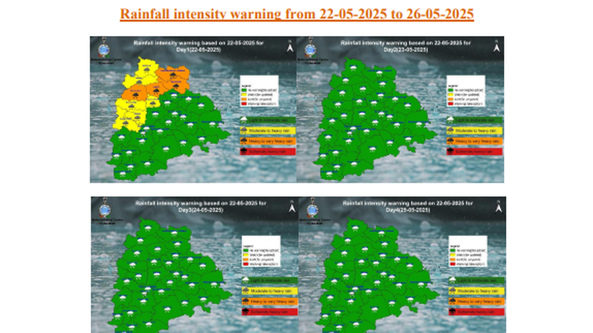 Telangana weather update: Thunderstorms alert in all districts till May 26; Highest temperature down to less than 40C