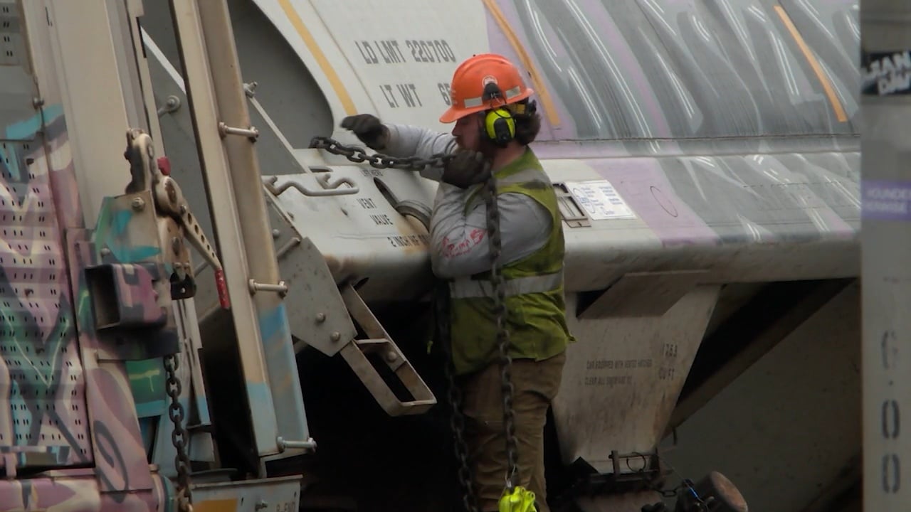 Train derailment in Cumberland draws crowds, closes streets