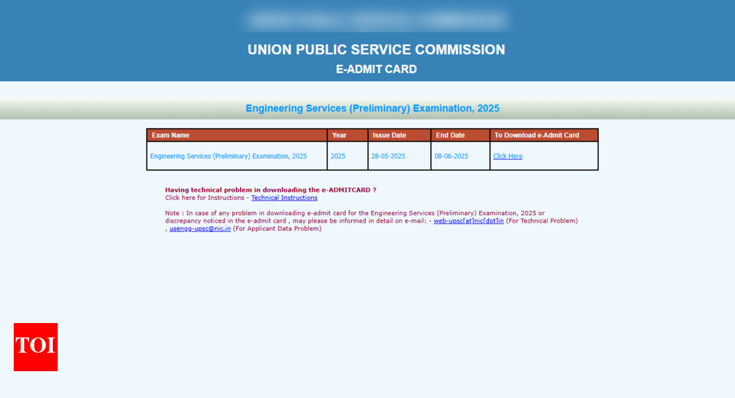 UPSC ESE 2025 admit card released: Direct link to download hall tickets here