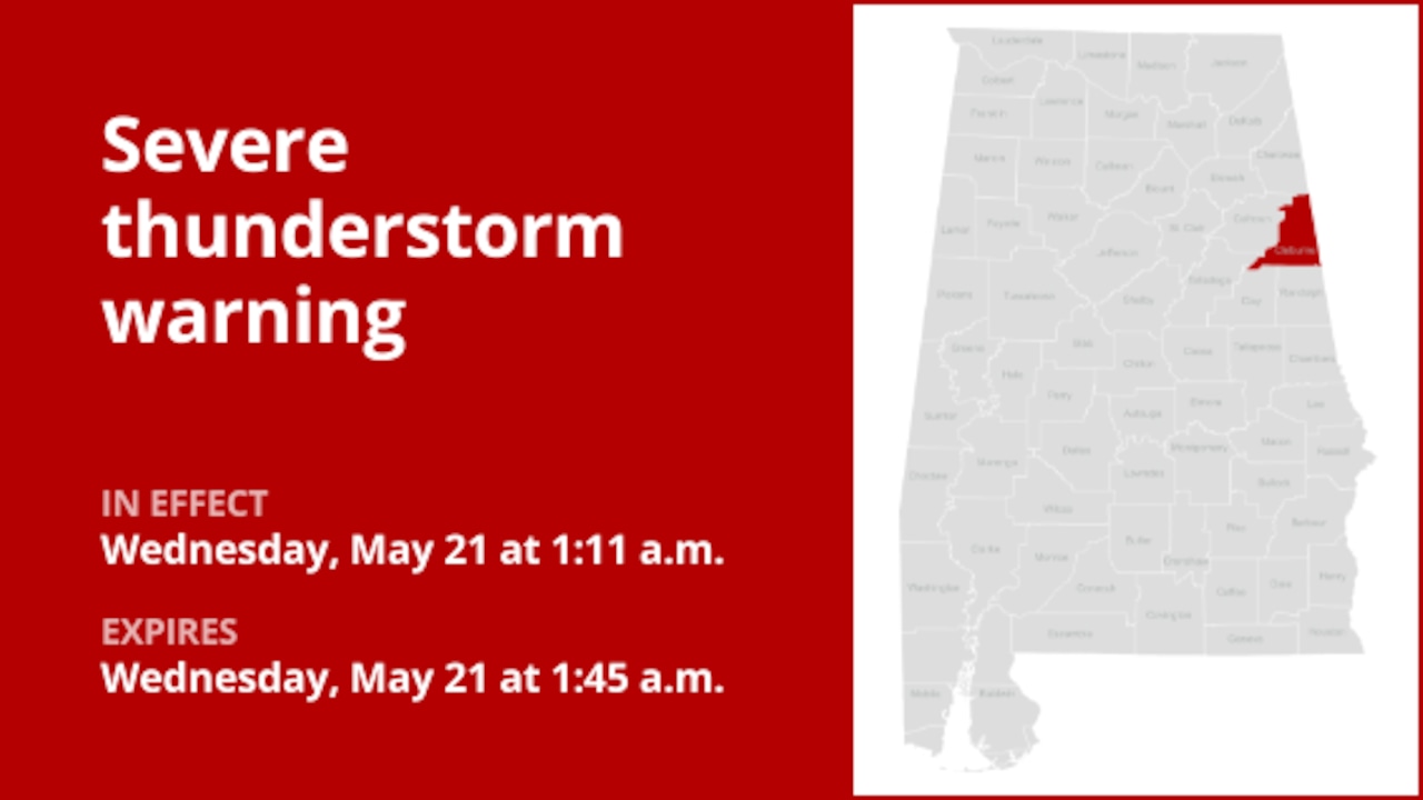 Update: Damaging winds and quarter-sized hail foreseen with thunderstorms to hit Cleburne County Wednesday