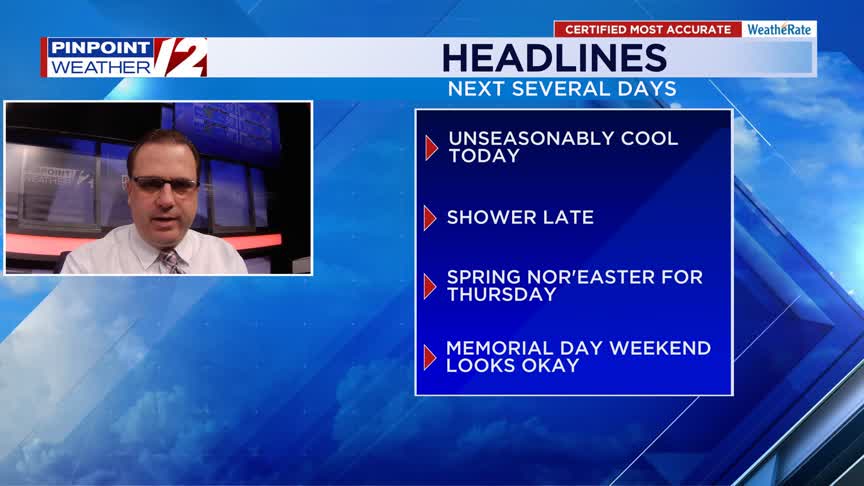 Weather Now:  Chilly today; Rain/wind storm for Thursday