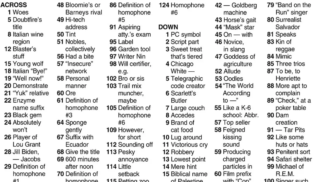 Crossword: 'Same Sounding Six' | Seven Days Vermont
