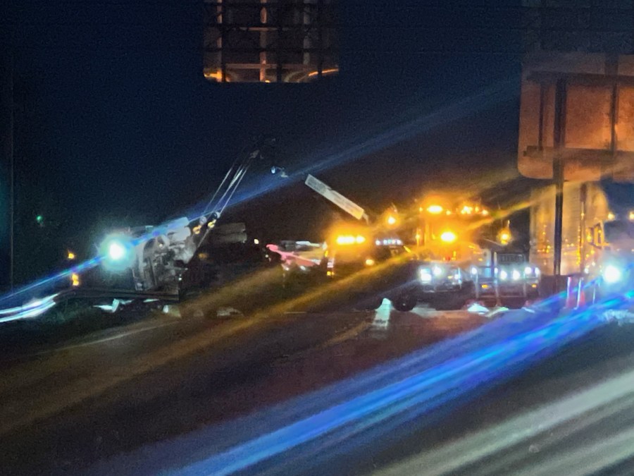 Driver charged after tractor-trailer filled with blueberries overturns on I-95 in Johnston County: NCSHP