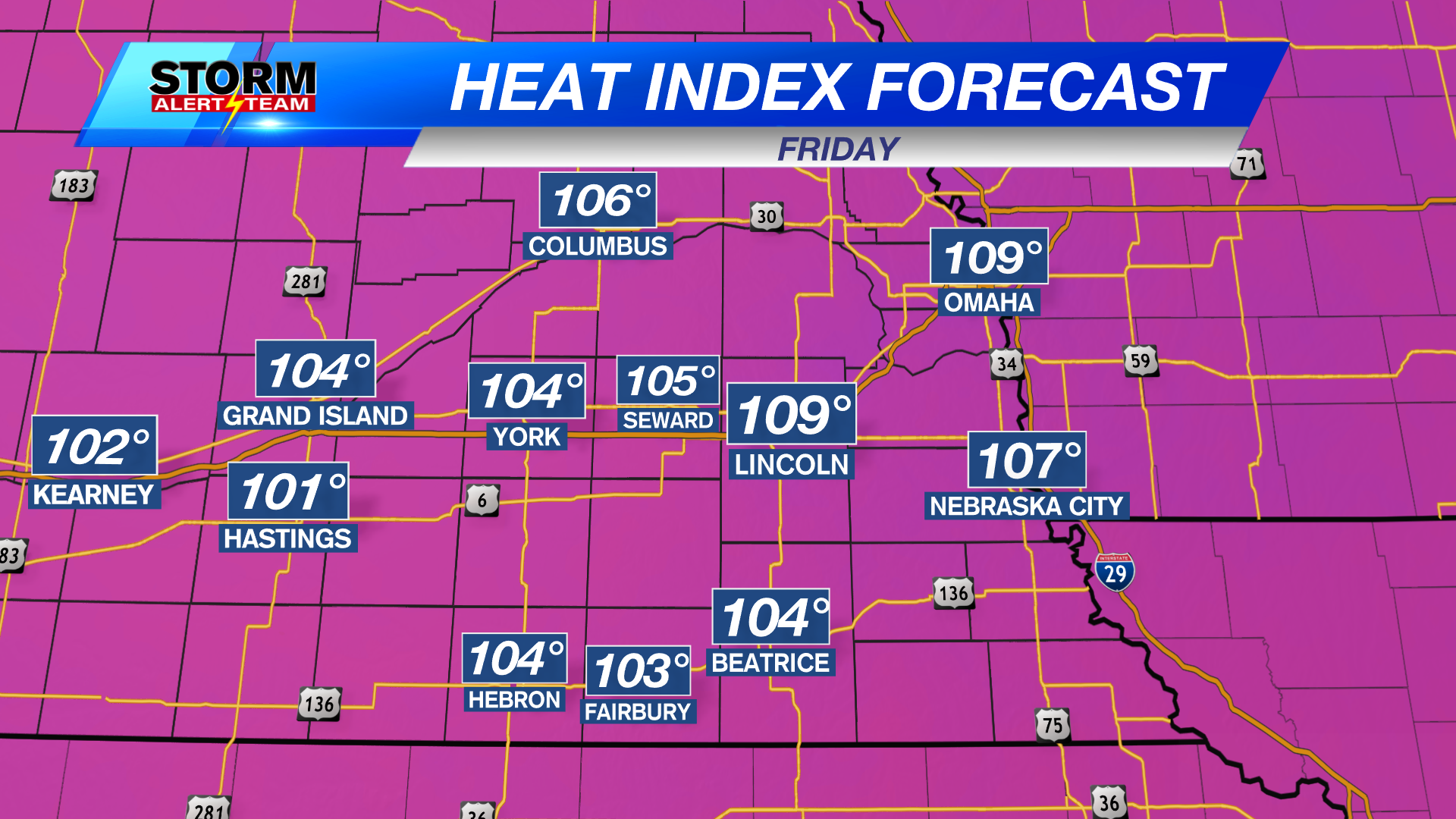 Excessive, dangerous heat and humidity Friday through the weekend