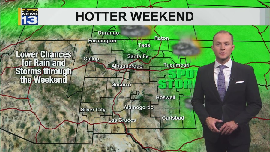 Isolated storms return to eastern New Mexico Friday with hotter weather ...