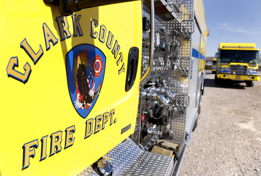 Clark County Fire Department responded after a tree in the center median of South Las Vegas Bou ...
