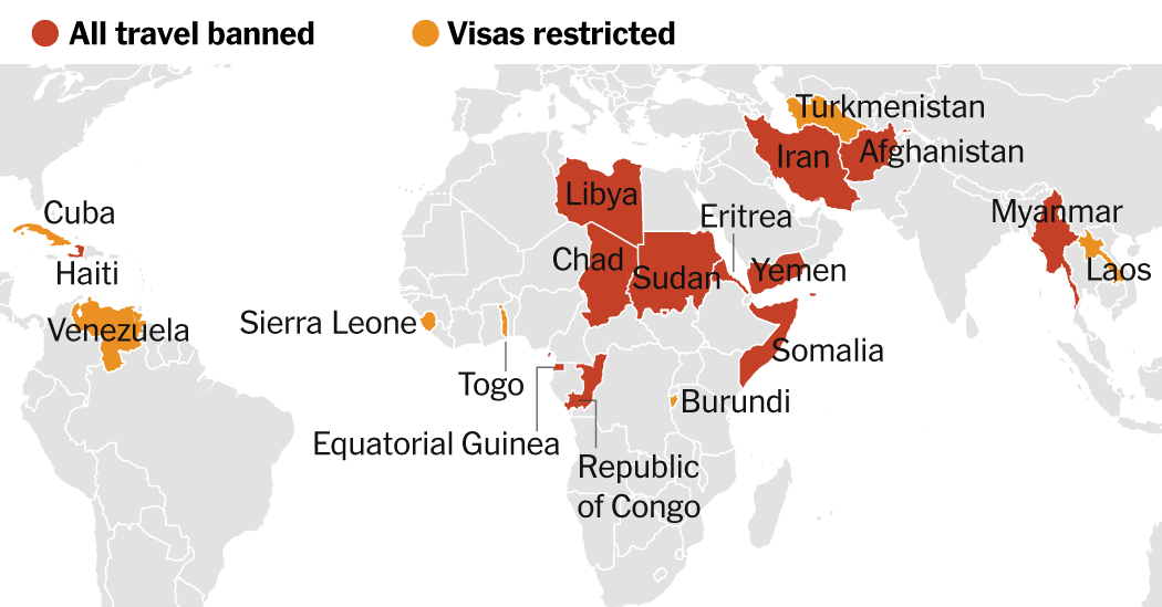 Map: See the Countries Under Trump’s New Travel Ban