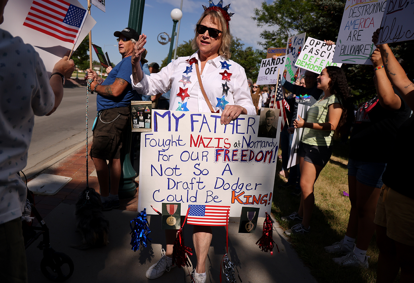 (PHOTOS) Hundreds gather for 'No Kings' protest in Casper's Healing Park on Saturday