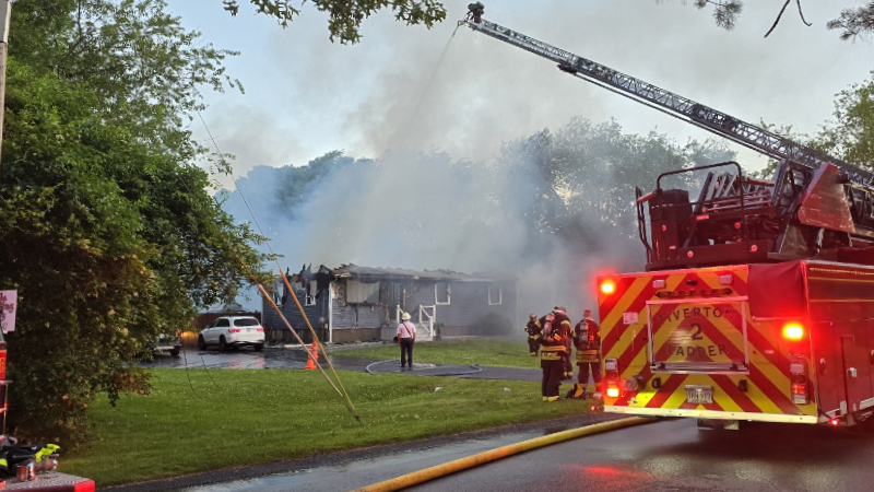 Tiverton home heavily damaged by fire