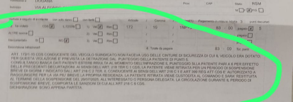 Ponte Verucchio. Il caso assurdo di un cittadino di San Marino, della sua patente sequestrata dalla Polizia Stradale per una settimana e i punti patente tolti diciotto anni fa