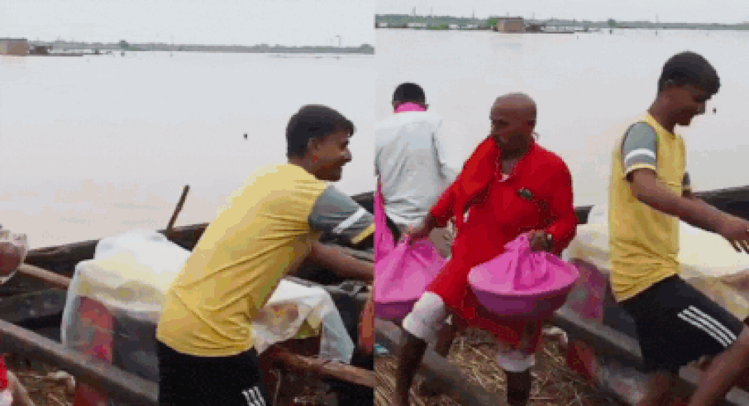No horses, no band: Groom sets out on boat to bride's village in flood-hit Ballia - Watch video | India News