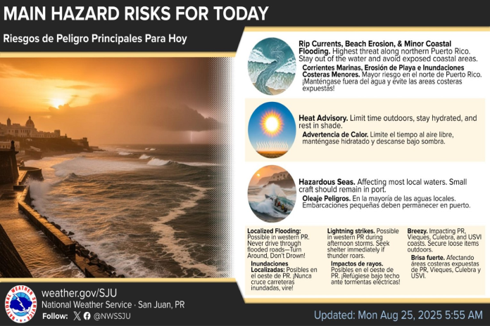 US Coast Guard cautions for hazardous marine and coastal conditions in Puerto Rico, the US Virgin Islands