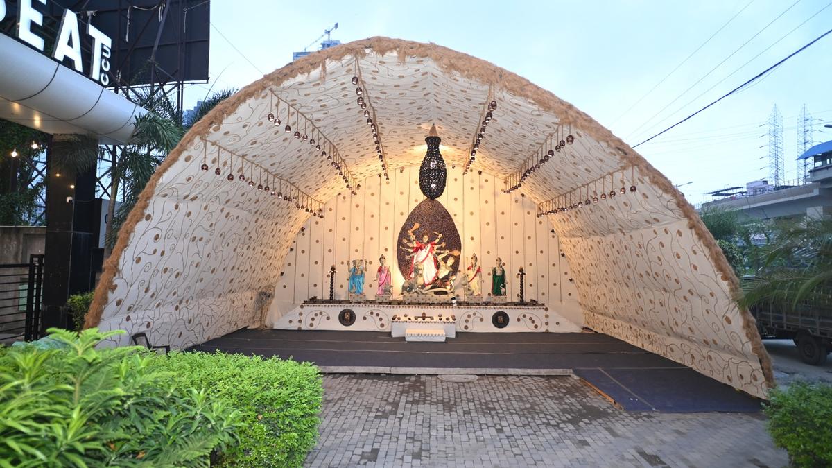 A Durga Puja pandal in Kolkata that is celebrating the coconut