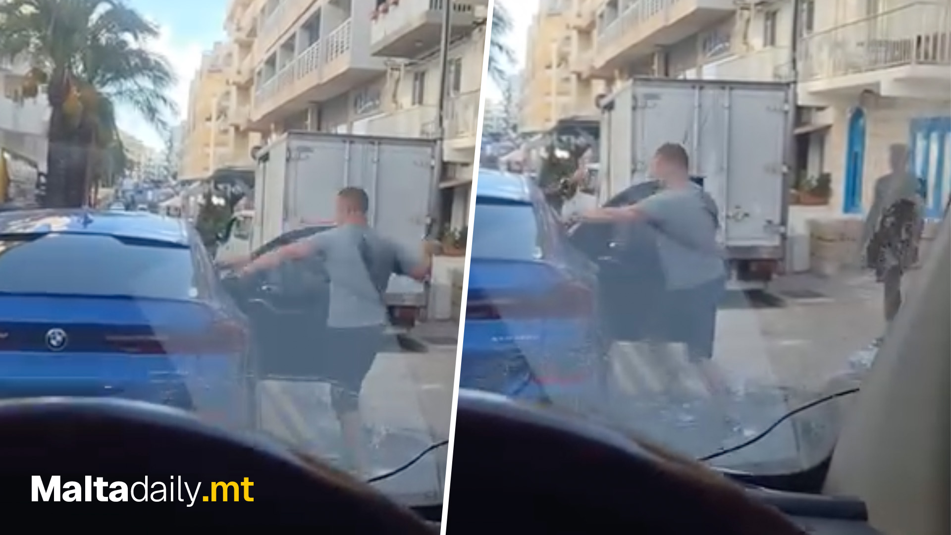 A Video Circulating Expats Shows A Man Repeatedly Hitting A BMW Driver with An Object