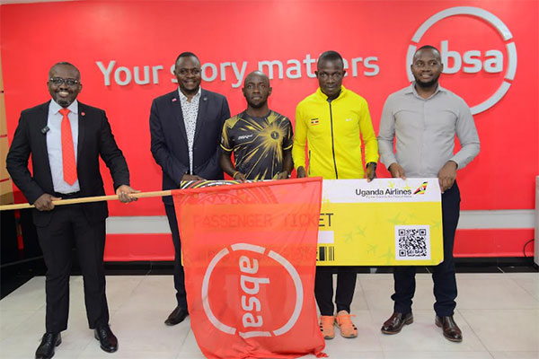 Absa Bank Uganda flags off five runners for Johannesburg's Absa Run Your City Series