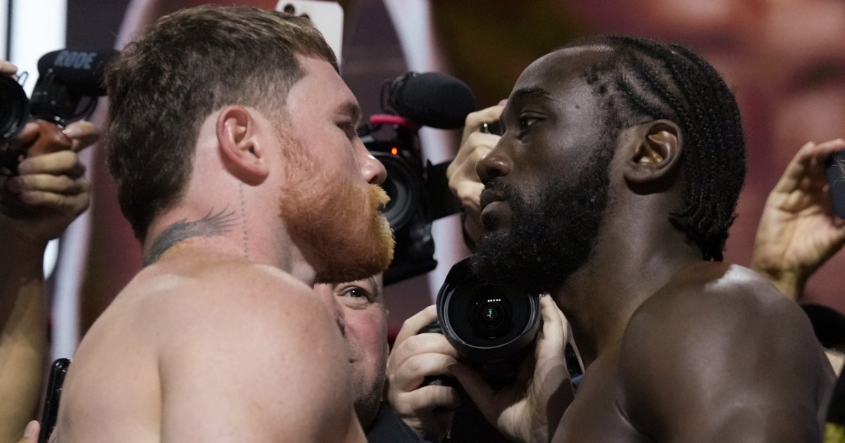 Alvarez, Crawford weigh-in at 167.5lbs before super middleweight fight | Boxing News