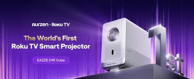 Aurzen Launches Aurzen Roku TV Smart Projector D1R Cube, the World's First Projector with Built-in Roku OS