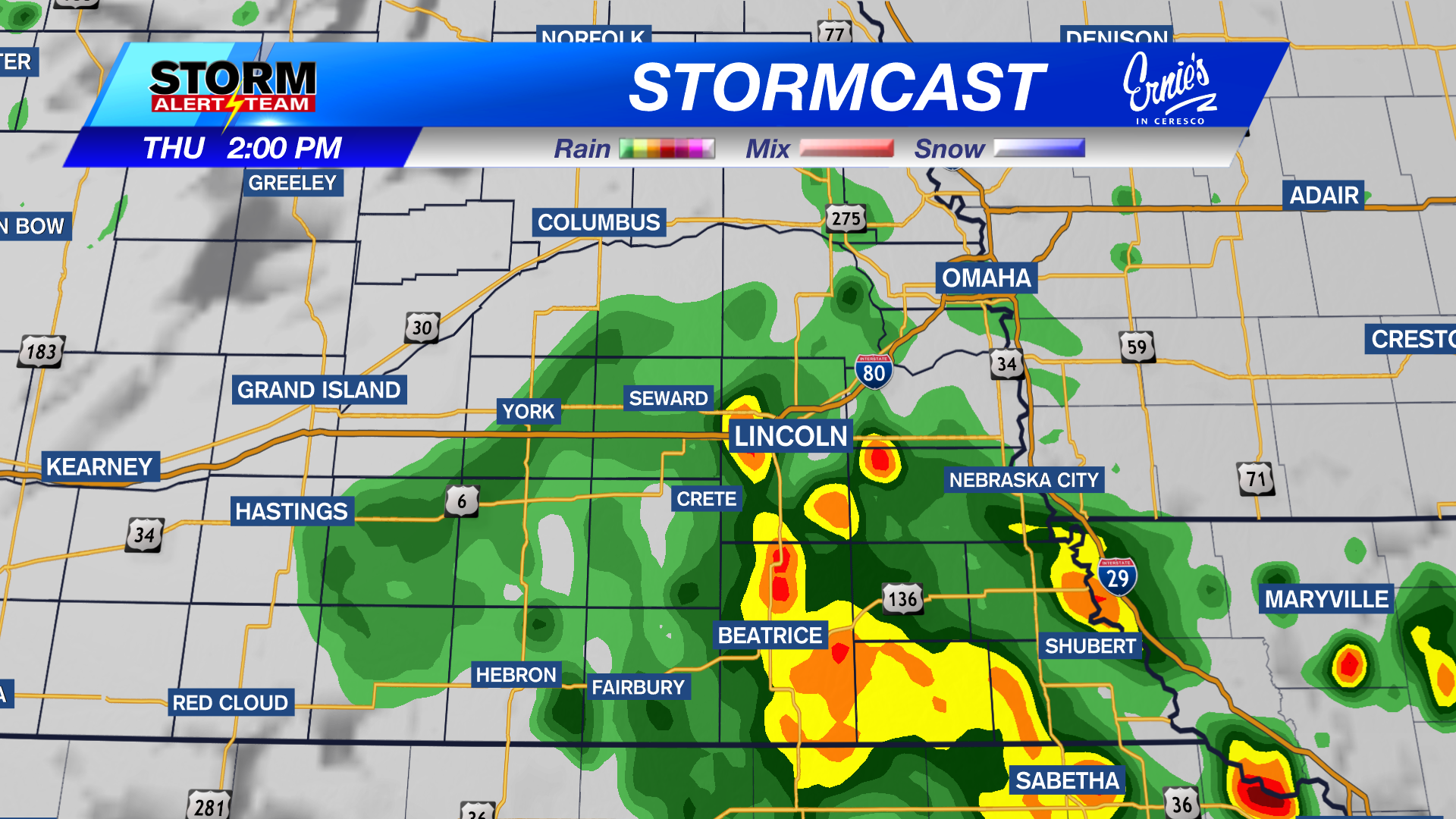 Cooler yet with rain chances by late morning, early afternoon Thursday