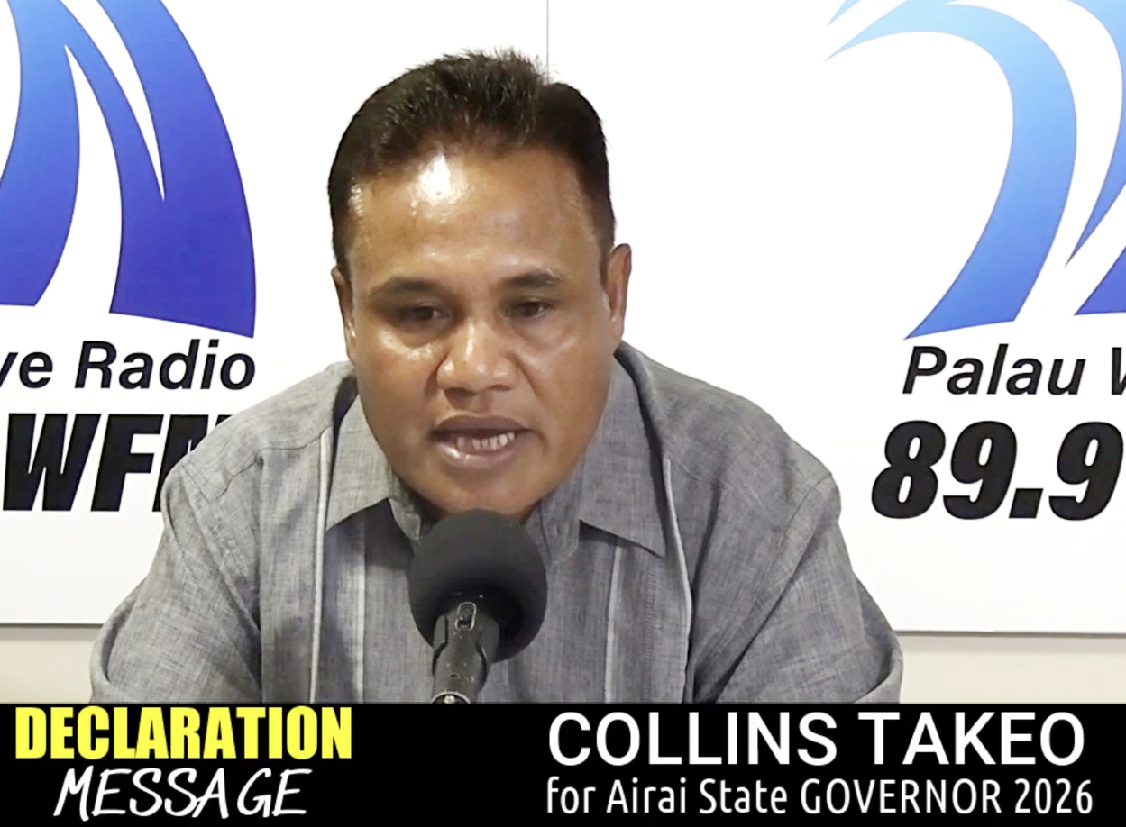 Former candidate Collins Takeo declares run for Airai governor in 2026