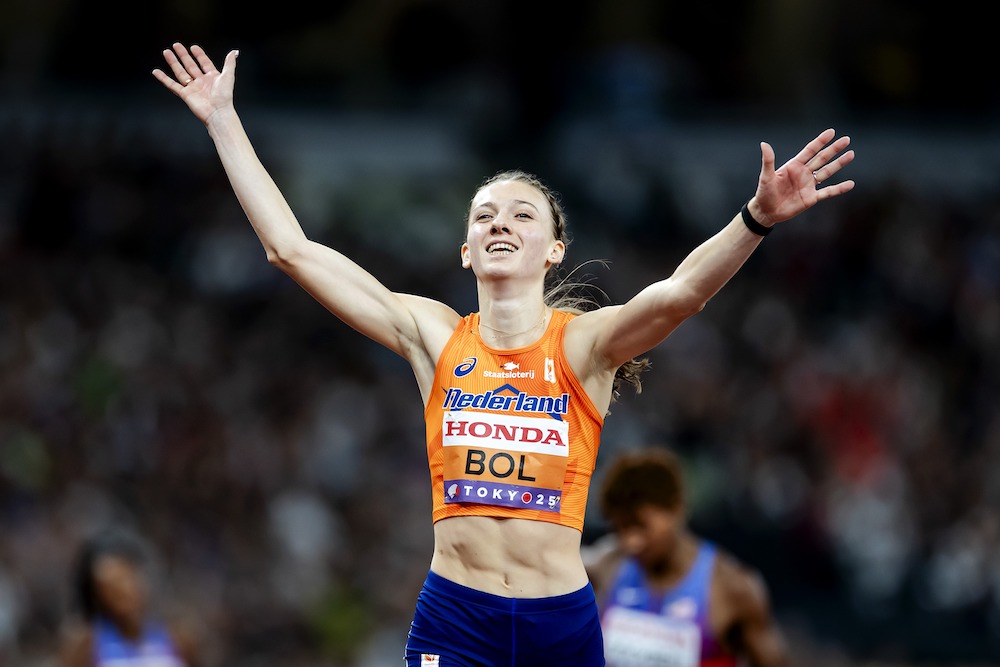 Golden girl: Femke Bol retains world 400 metres hurdles title