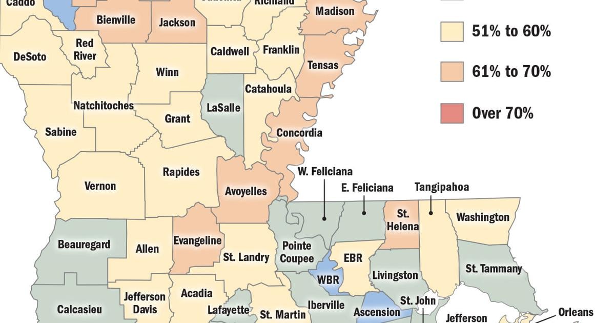 Louisiana parish data for financial hardship in households | Baton Rouge
