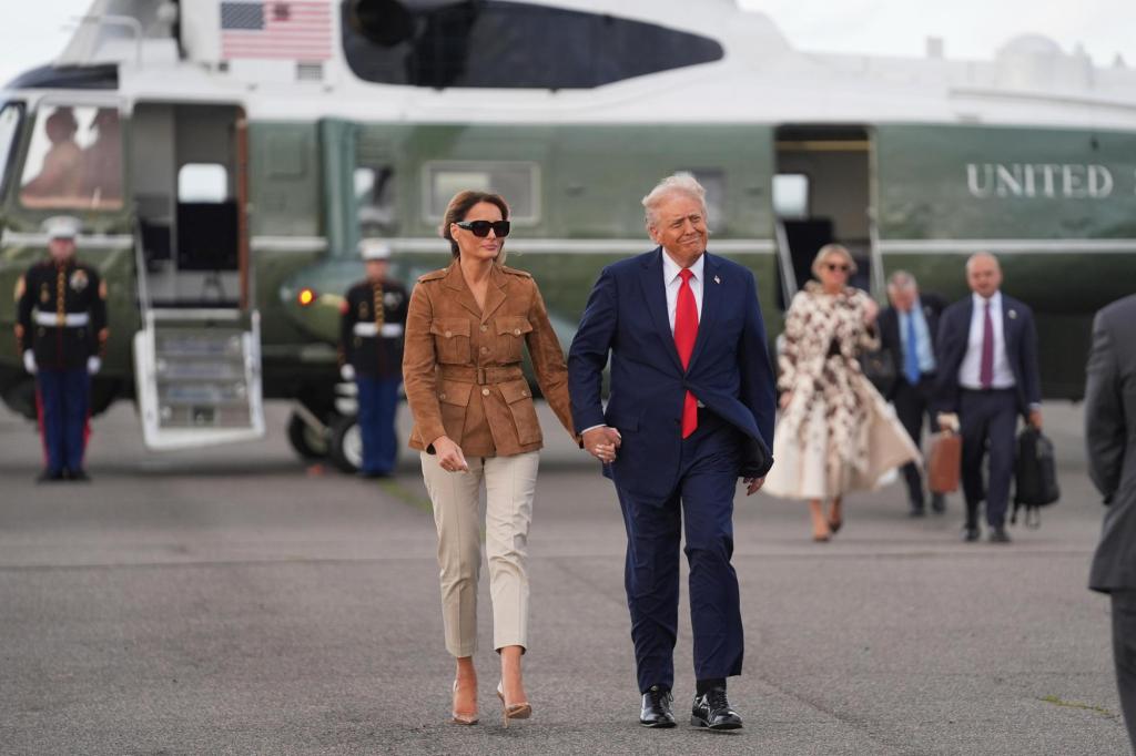 Man charged with shining laser pointer at Marine One with Trump aboard