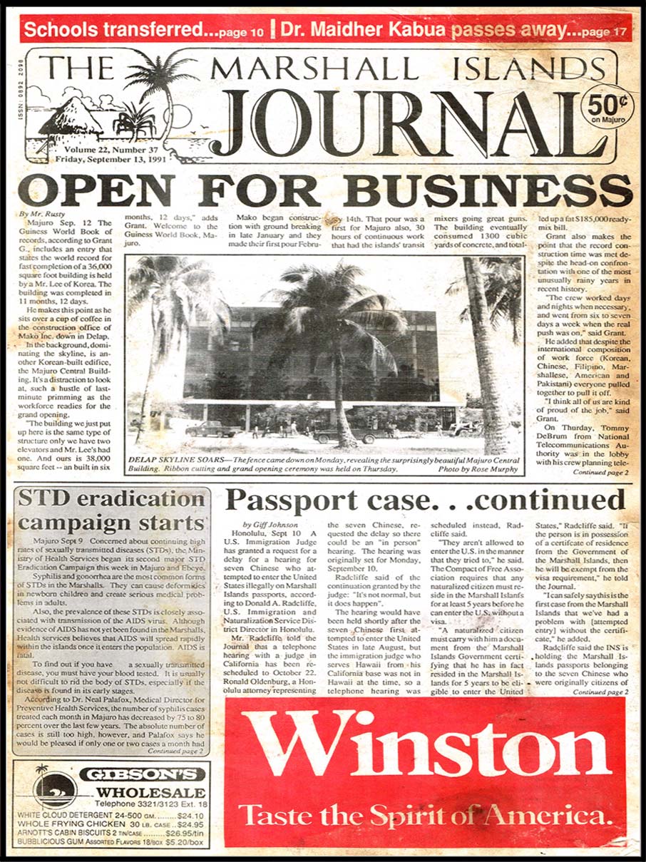 New press for Journal - The Marshall Islands Journal