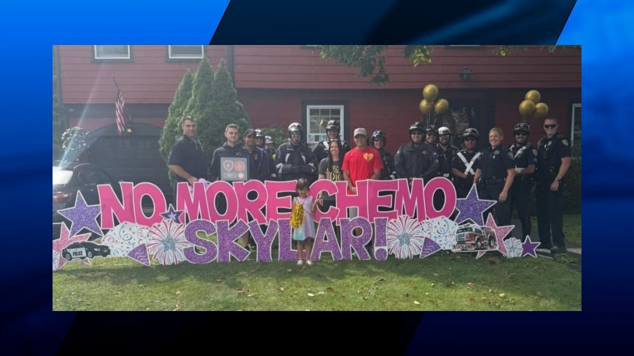 Special police escort for Rhode Island girl celebrating cancer-free diagnosis