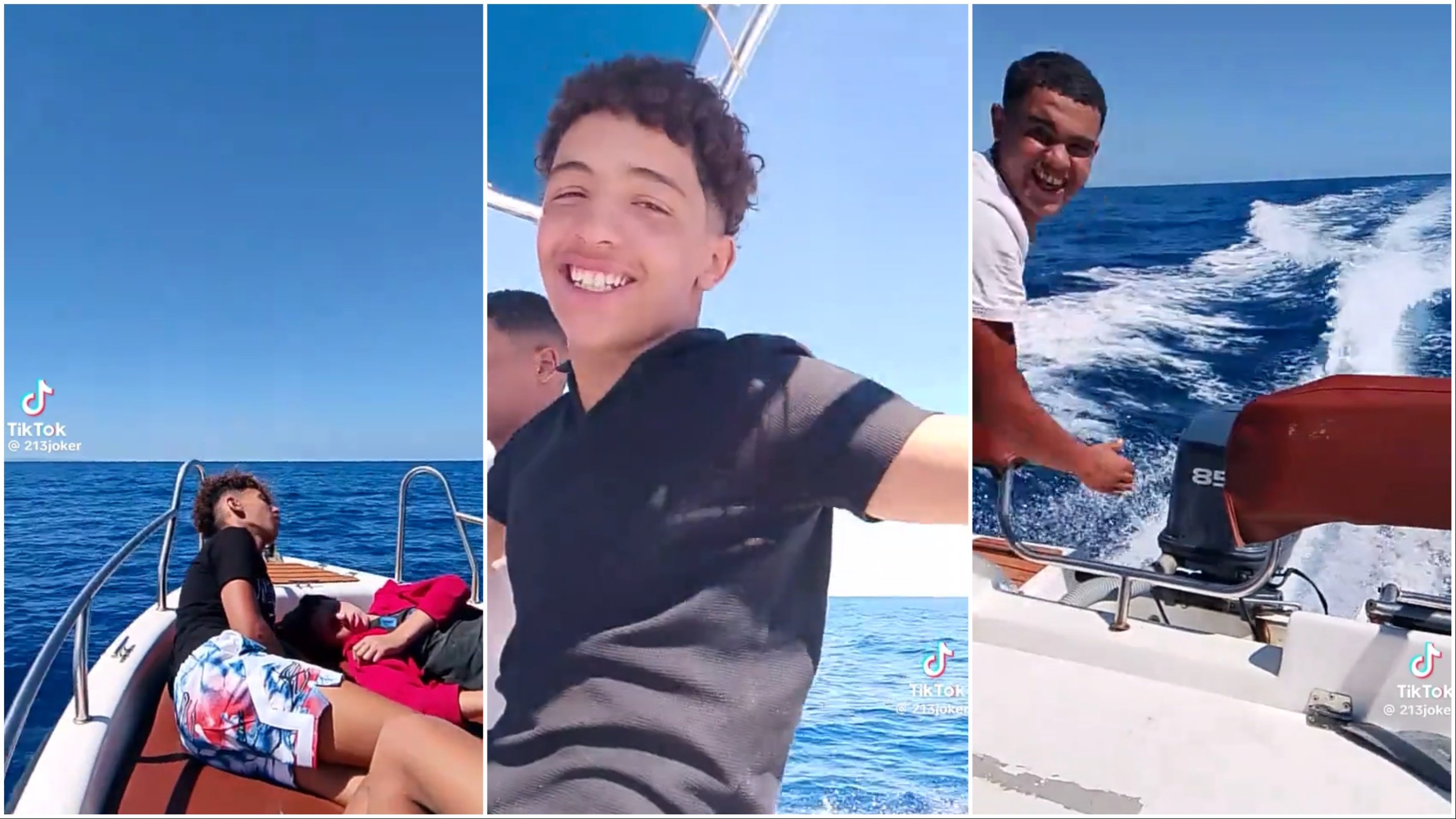 Teens celebrate while crossing to Ibiza from Algeria in stolen boat