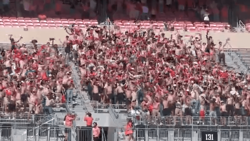 'Loyal and True': Sea of shirtless men lifts spirits at OSU game