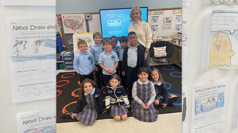 12 News' Shannon Hegy surprises 2nd-grade journalists in Pawtucket