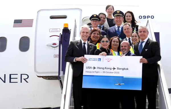 Boost for long haul tourism as America’s United Airlines opens direct flights to and from Thailand via Hong Kong