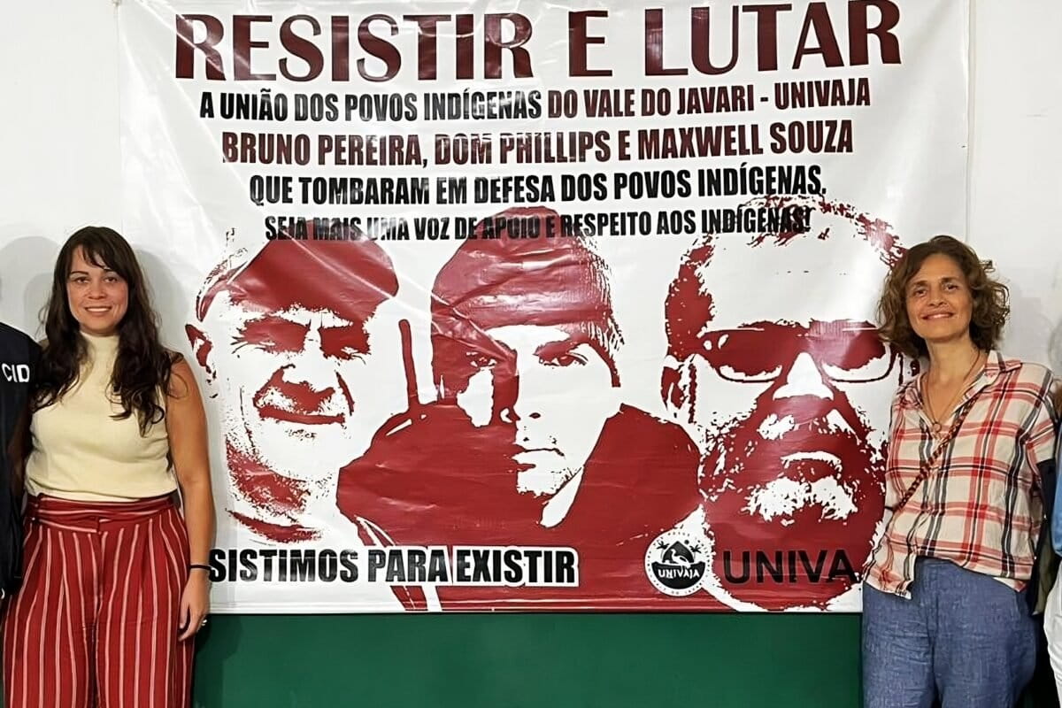 Beatriz Matos (left) and Alessandra Sampaio (right), widows of Indigenous expert Bruno Pereira and British journalist Dom Phillips,