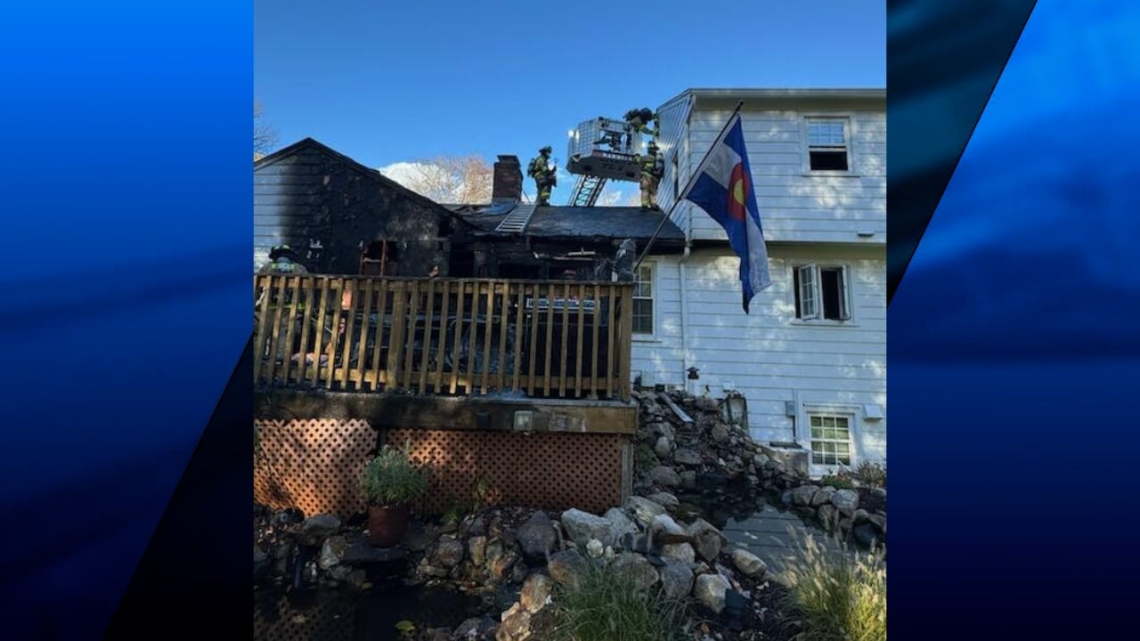 Firefighters battle house fire in East Greenwich