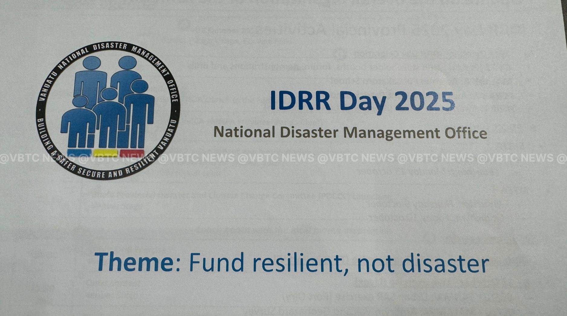 From Risk to Readiness: Vanuatu to Strengthen Community Preparedness on IDRR Day.