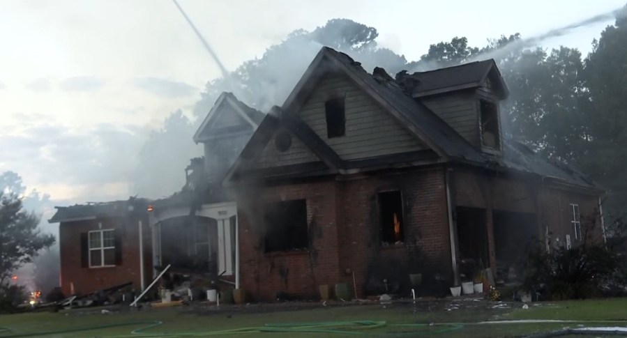 Home gutted by fire in Cumberland County northeast of Fayetteville; 2 displaced