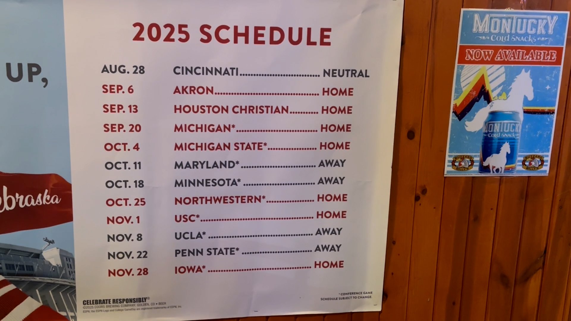 Husker fans watching the team's first true road game from home